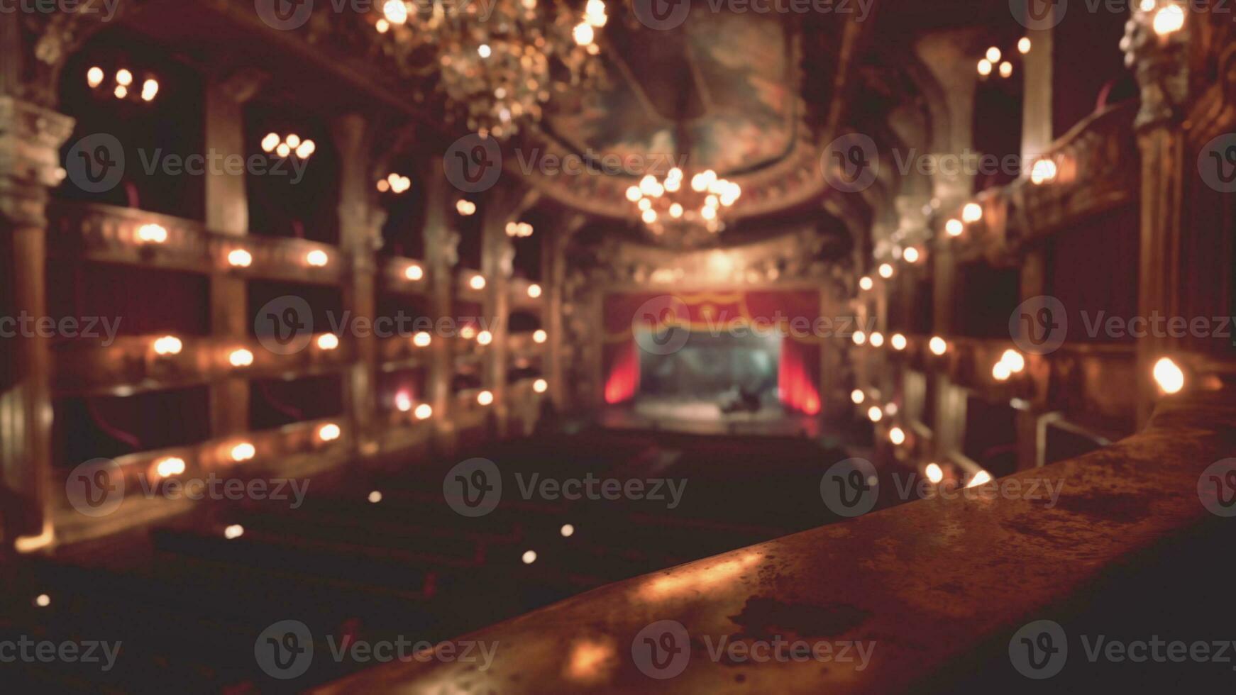 classic opera house interior with golden ornaments photo