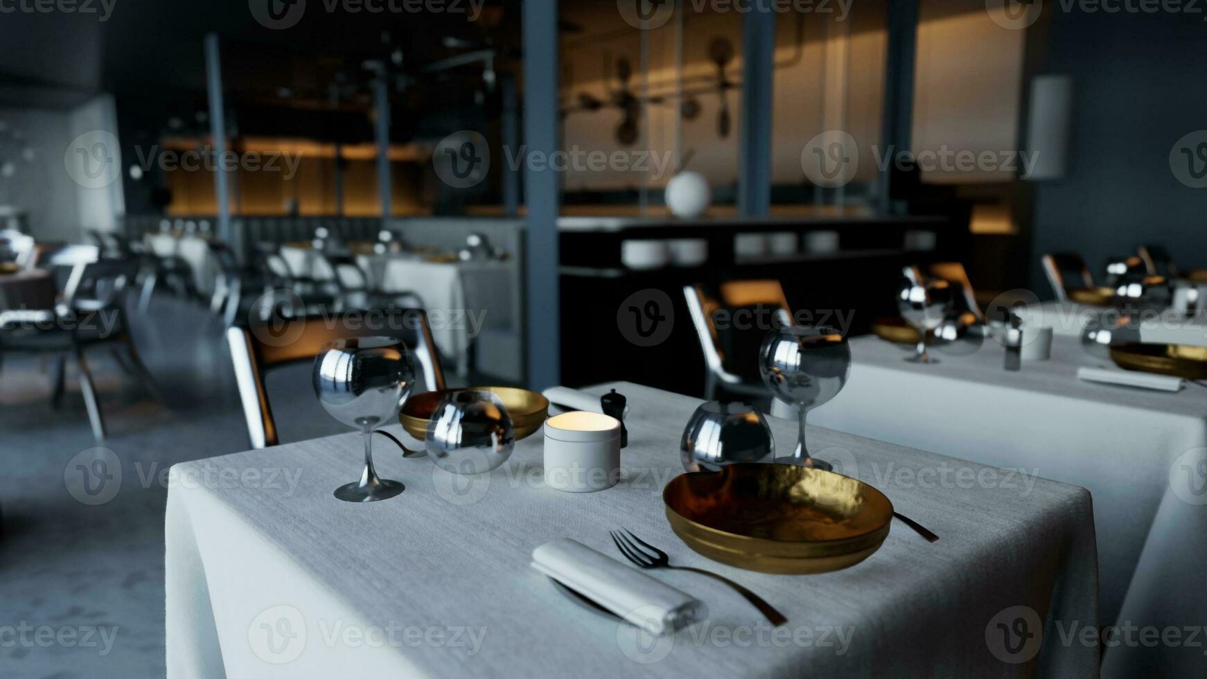 high-end restaurant devoid of customers photo