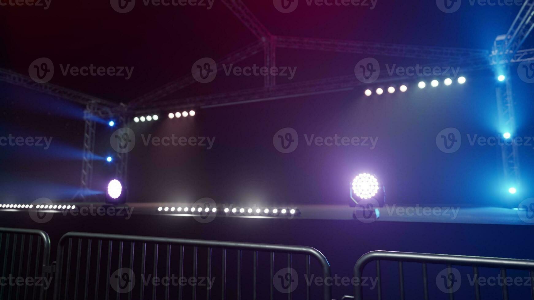 Free stage with lights from lighting devices photo