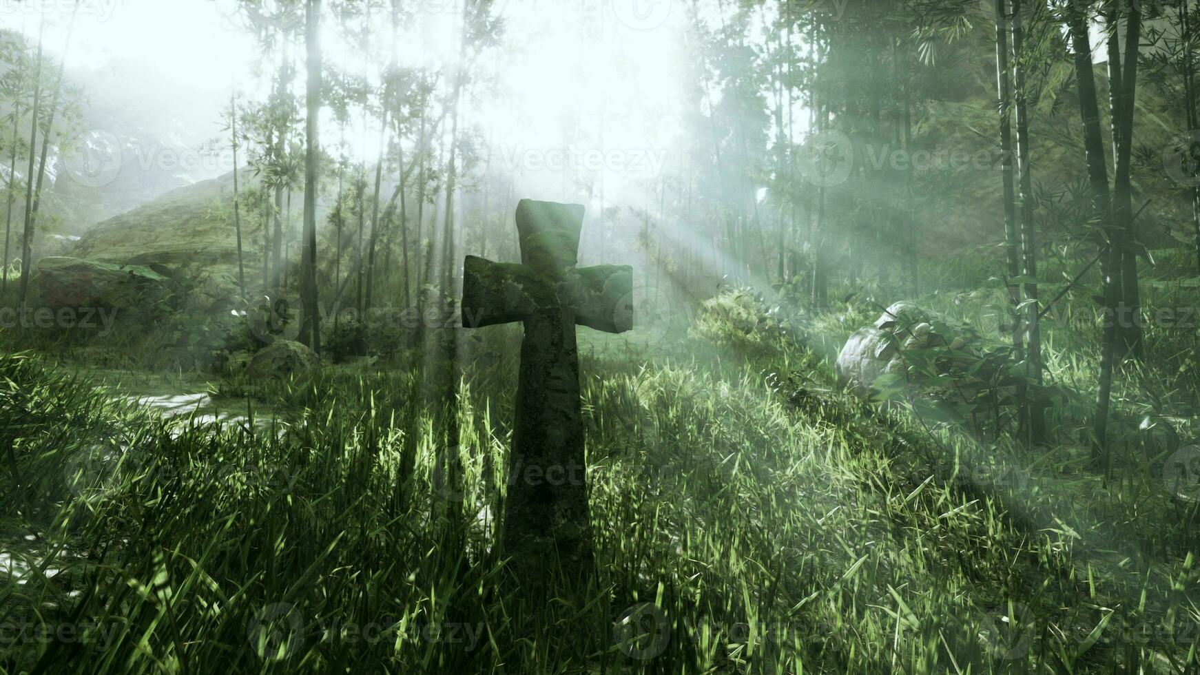 timeworn memorial marking a final resting place in the tropics photo