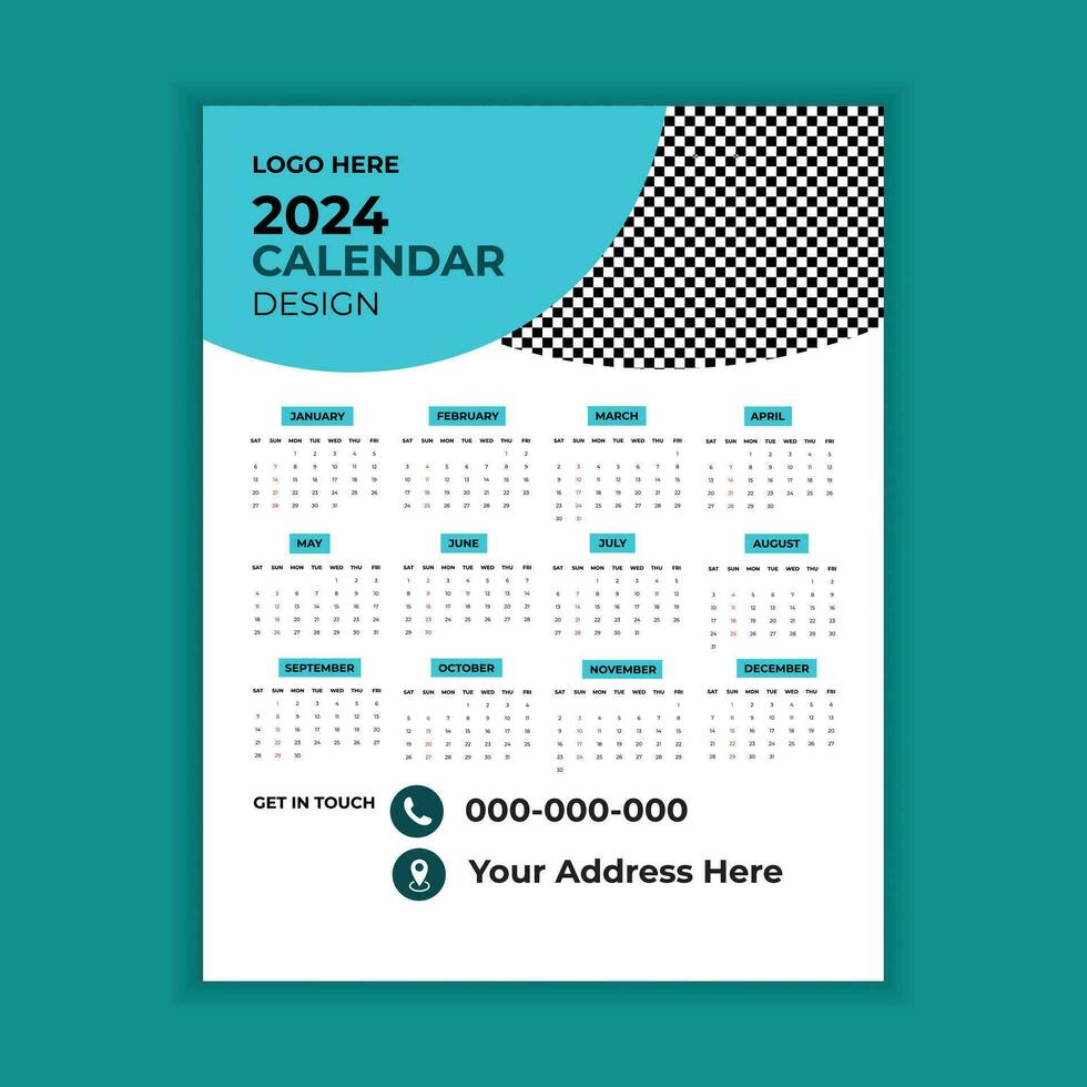 Wall Calendar Template Design 35037799 Vector Art at Vecteezy