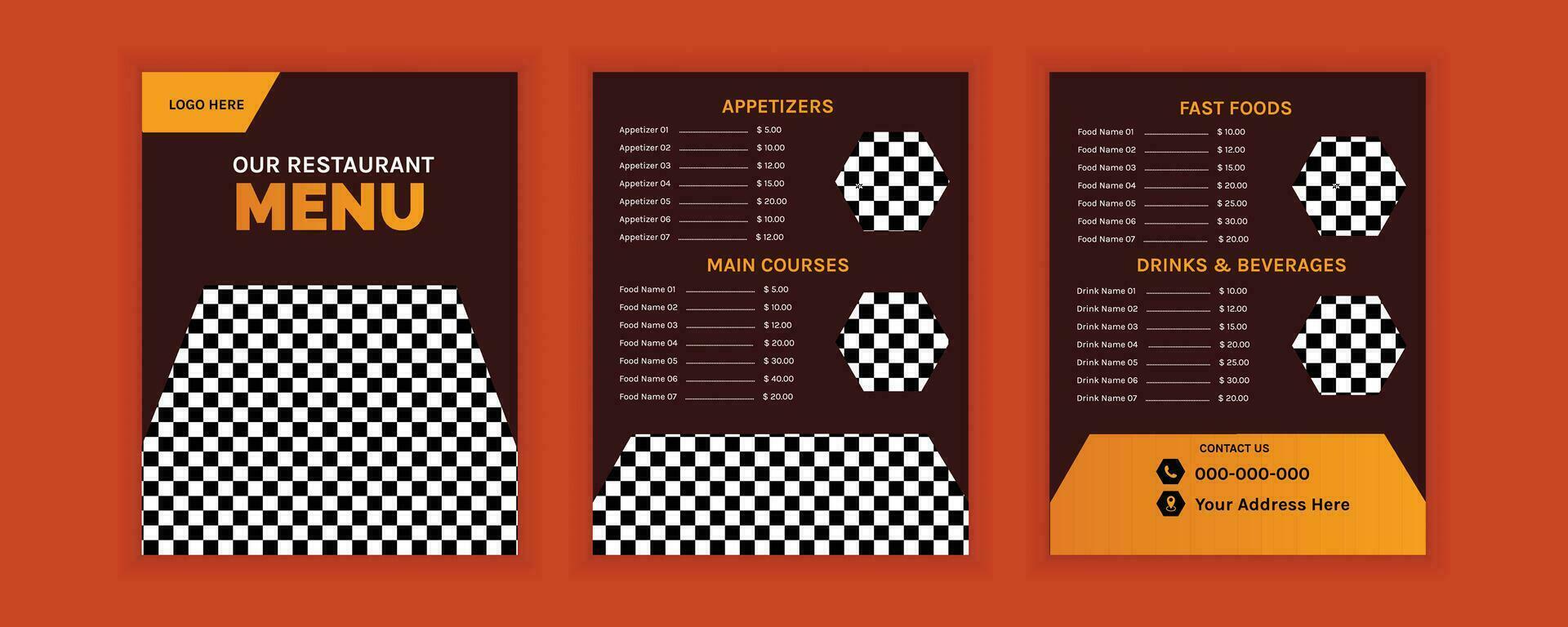 Vector food menu design template