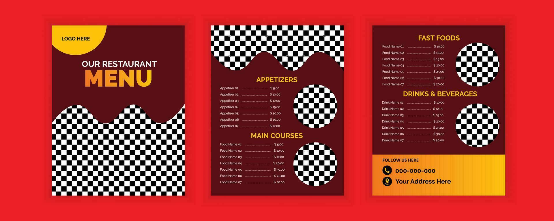 Vector food menu design template