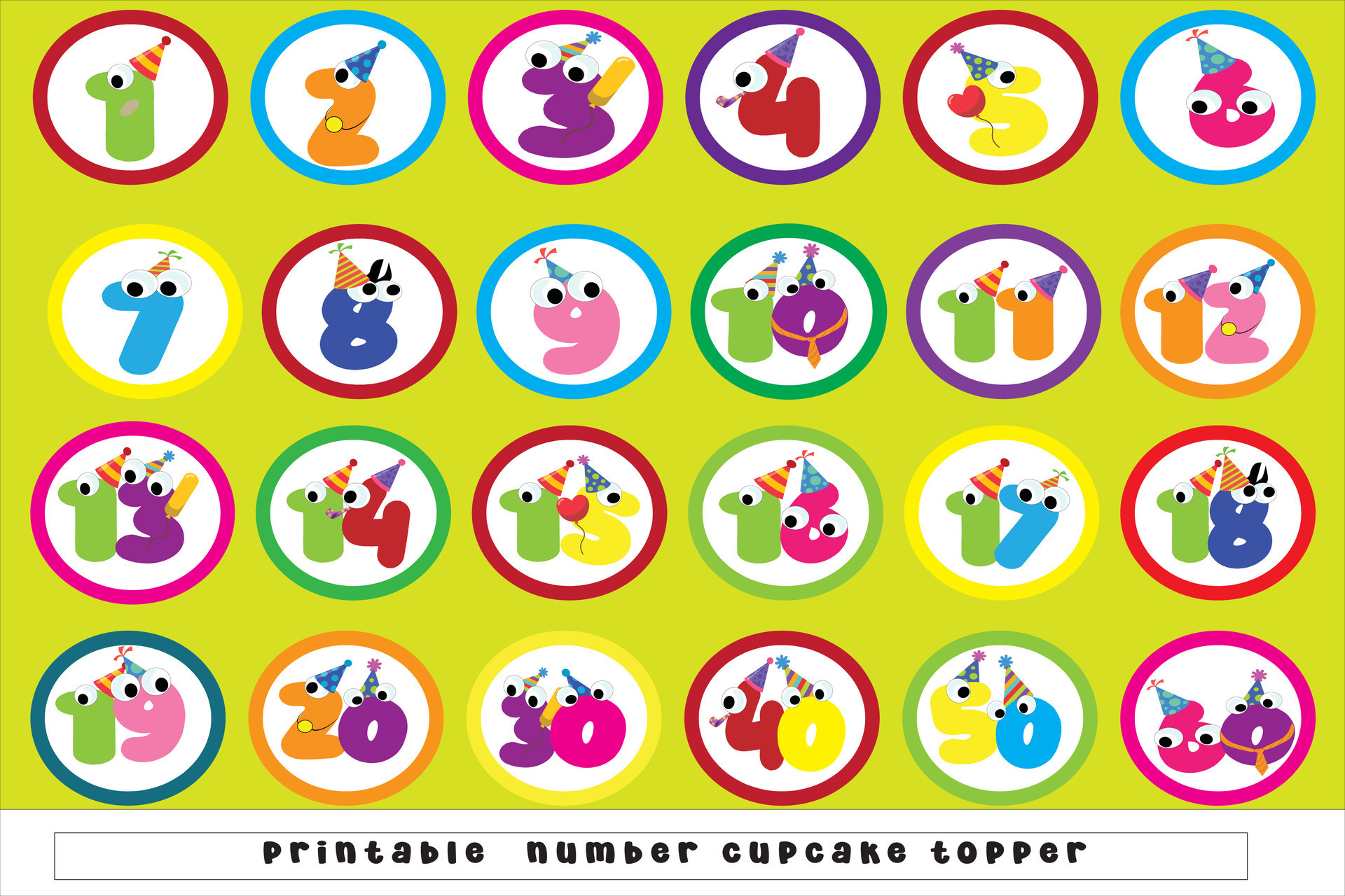 number cupcake topper 35038065 Vector Art at Vecteezy