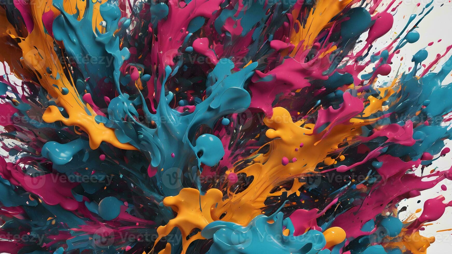 AI generated Design an abstract background with a chaotic arrangement of splatters and brushstrokes, reminiscent of abstract expressionist paintings Opt for bold colors and dynamic strokes for impact photo