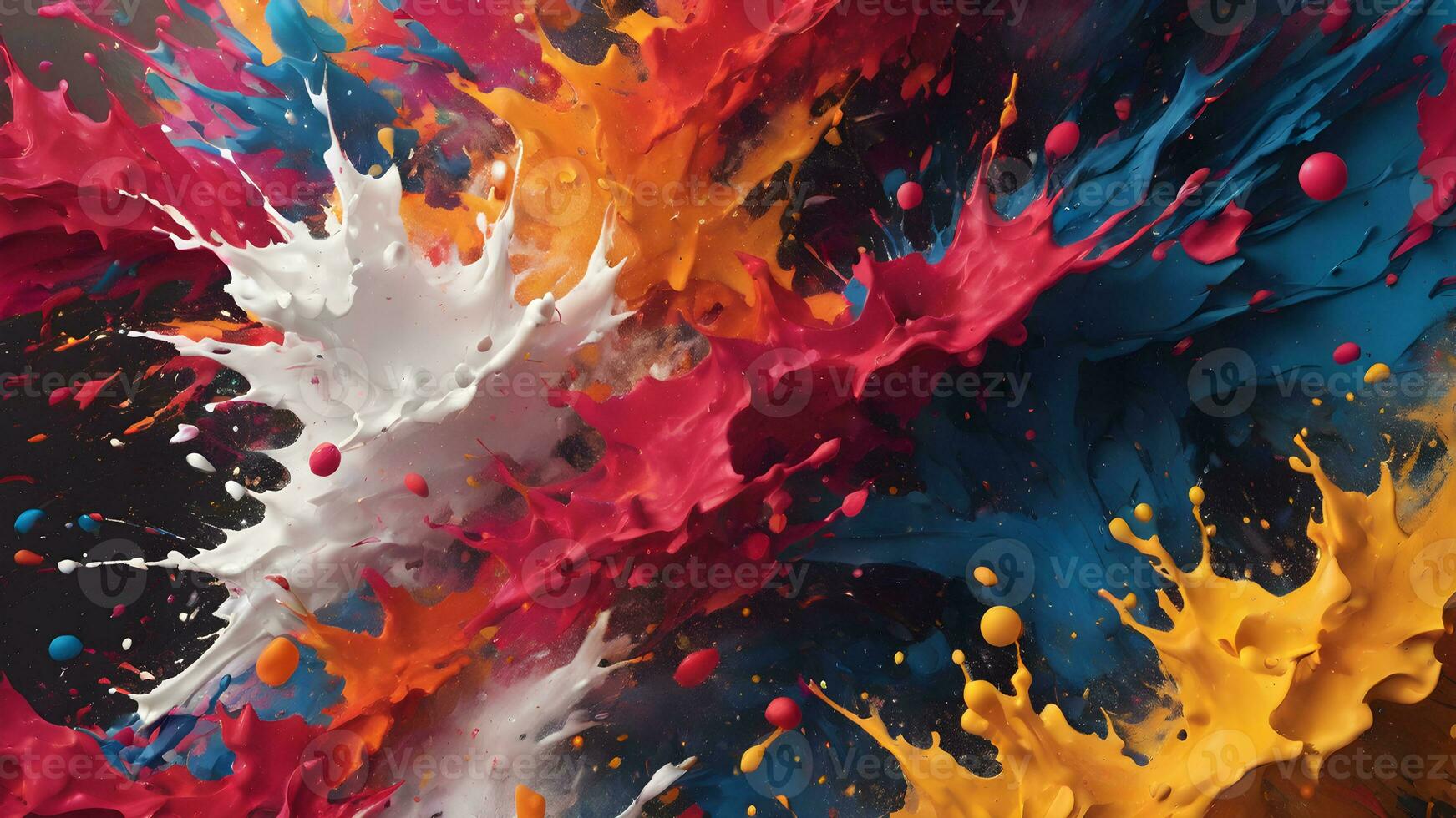 AI generated Design an abstract background with a chaotic arrangement of splatters and brushstrokes, reminiscent of abstract expressionist paintings Opt for bold colors and dynamic strokes for impact photo