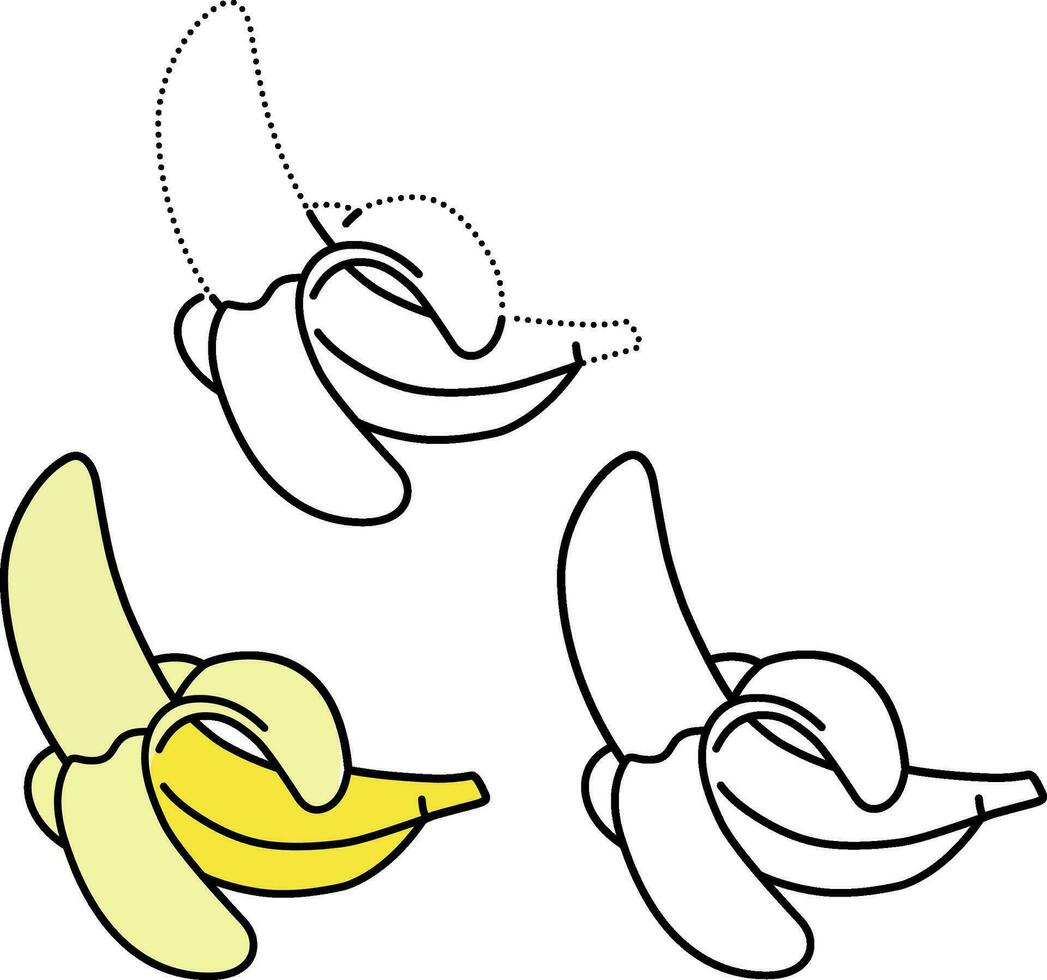 aprender a color y conectar Fruta líneas para niños vector