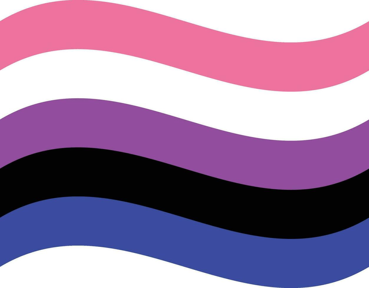 Genderfluid pride flag in shape. LGBT pride flag in shape vector
