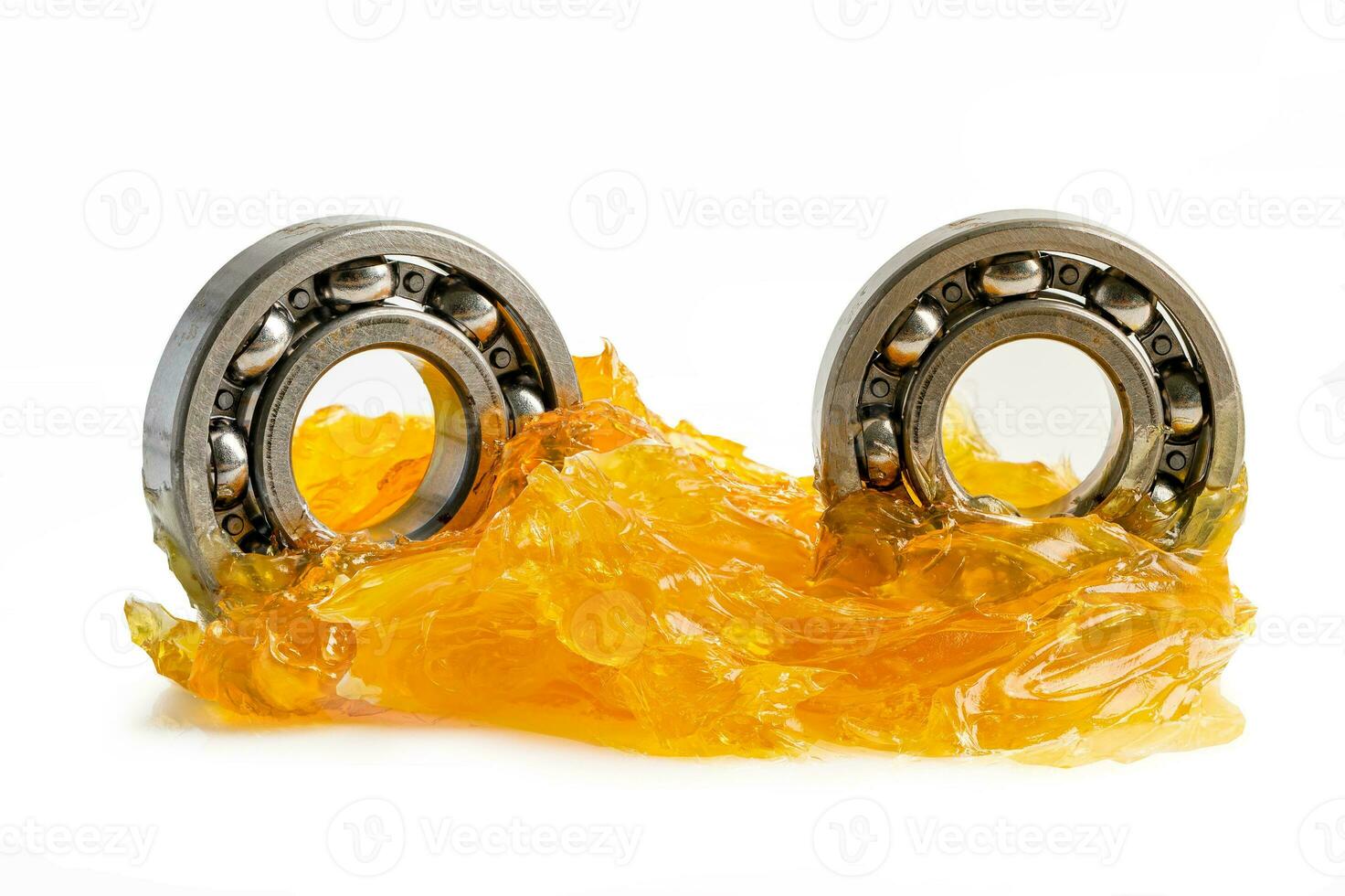 Ball bearing stainless with grease lithium machinery lubrication for automotive and industrial  isolated on white background. photo