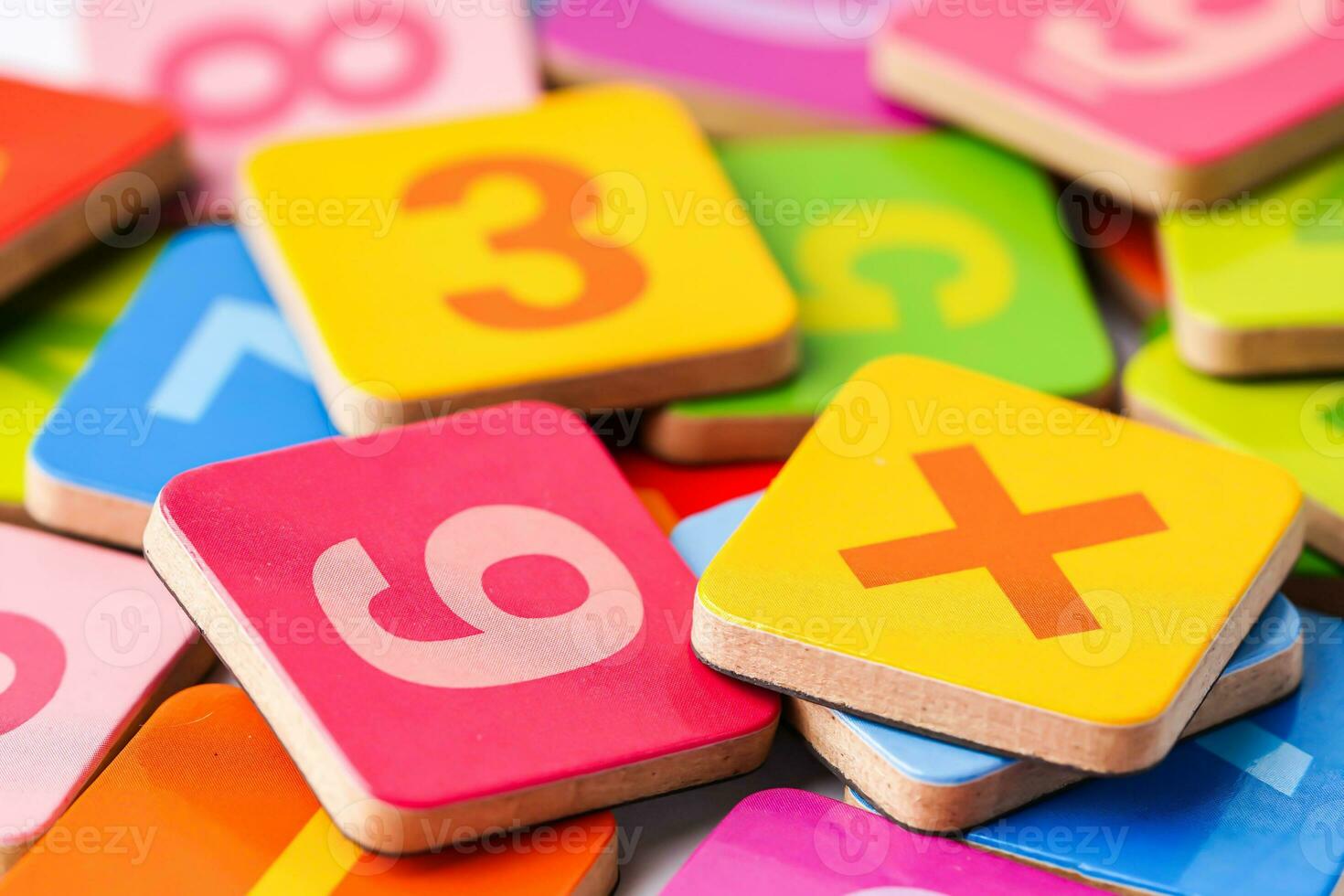 Math number colorful, education study mathematics learning teach concept. photo