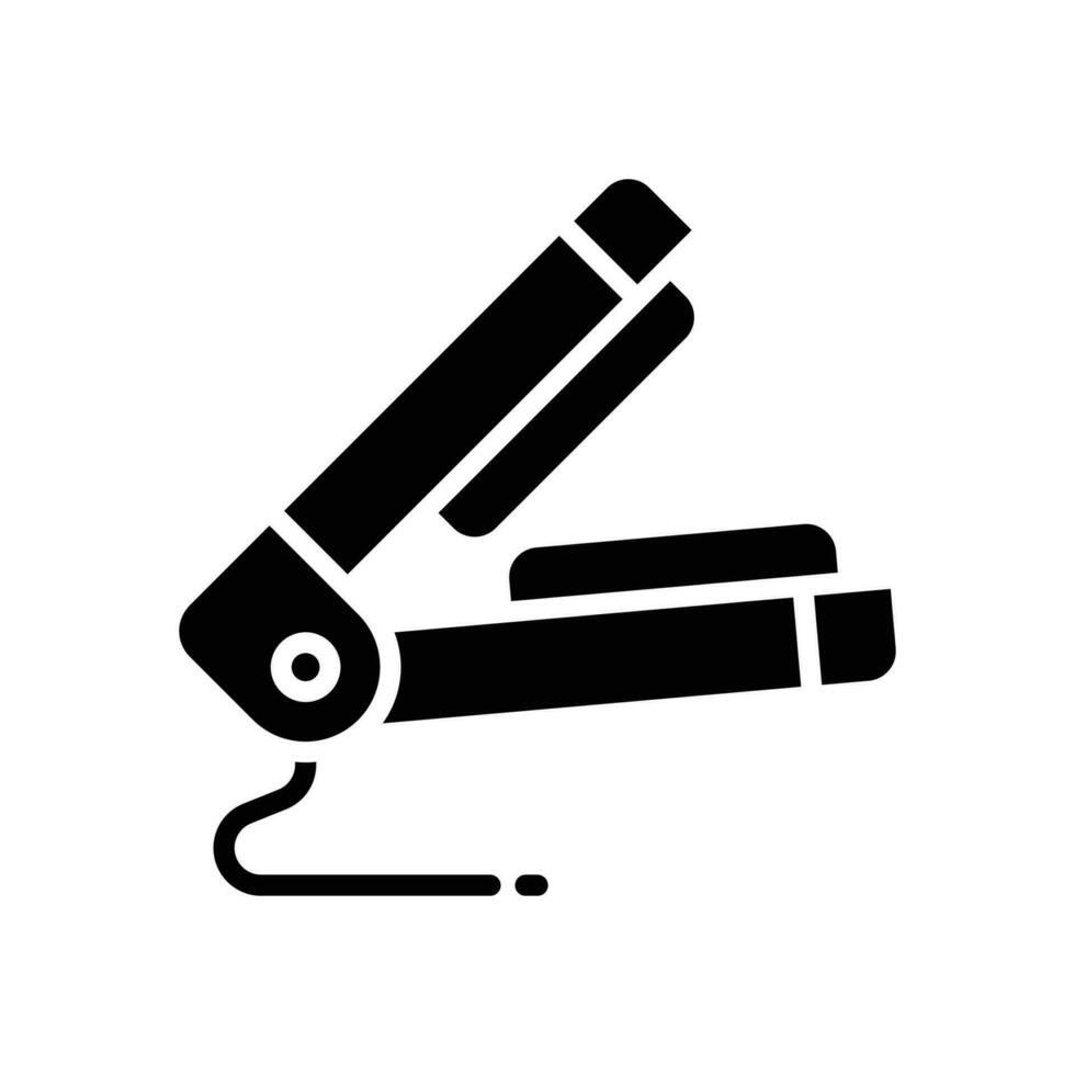 hair iron icon. vector glyph icon for your website, mobile, presentation, and logo design.