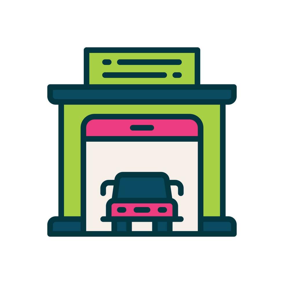 garage icon. vector filled color icon for your website, mobile, presentation, and logo design.