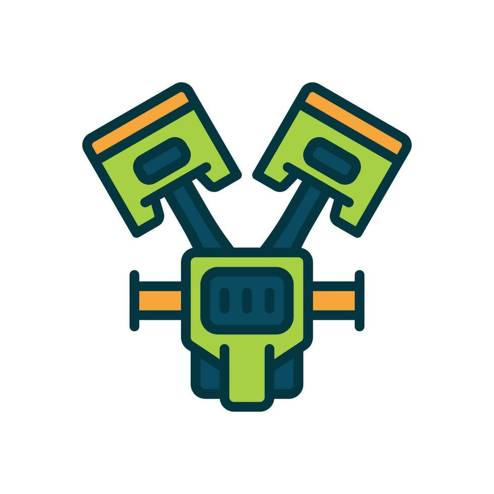 piston icon. vector filled color icon for your website, mobile, presentation, and logo design.