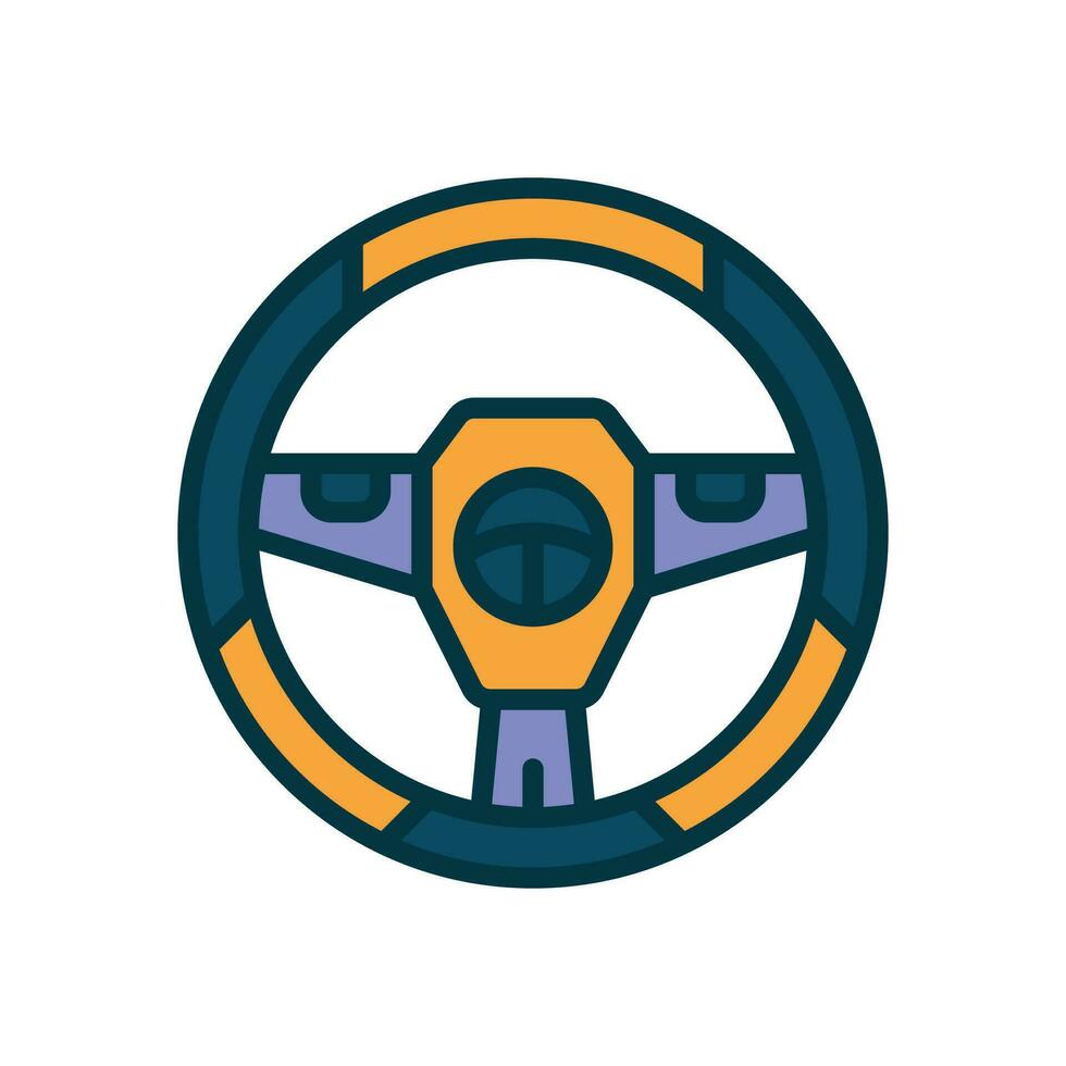 steering icon. vector filled color icon for your website, mobile, presentation, and logo design.