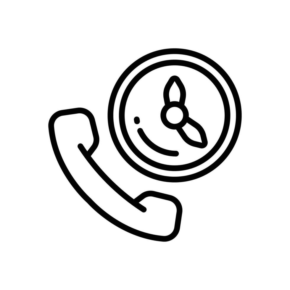 time call icon. vector line icon for your website, mobile, presentation, and logo design.