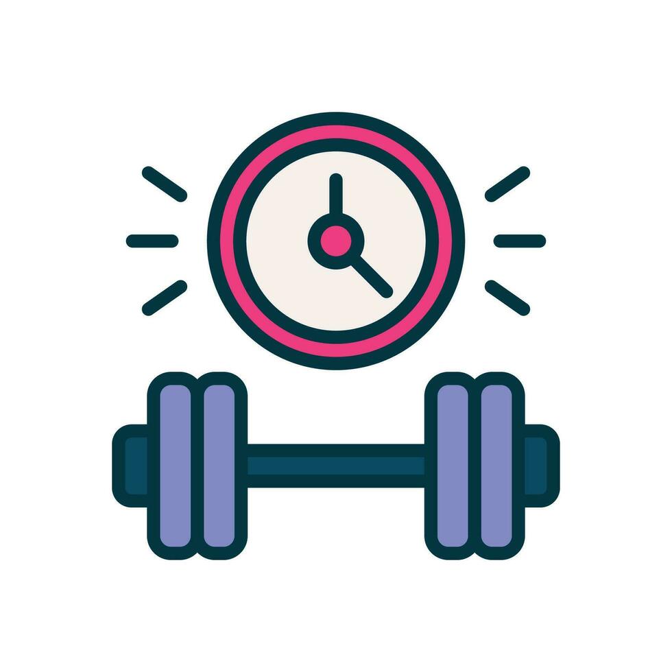 workout time icon. vector filled color icon for your website, mobile, presentation, and logo design.