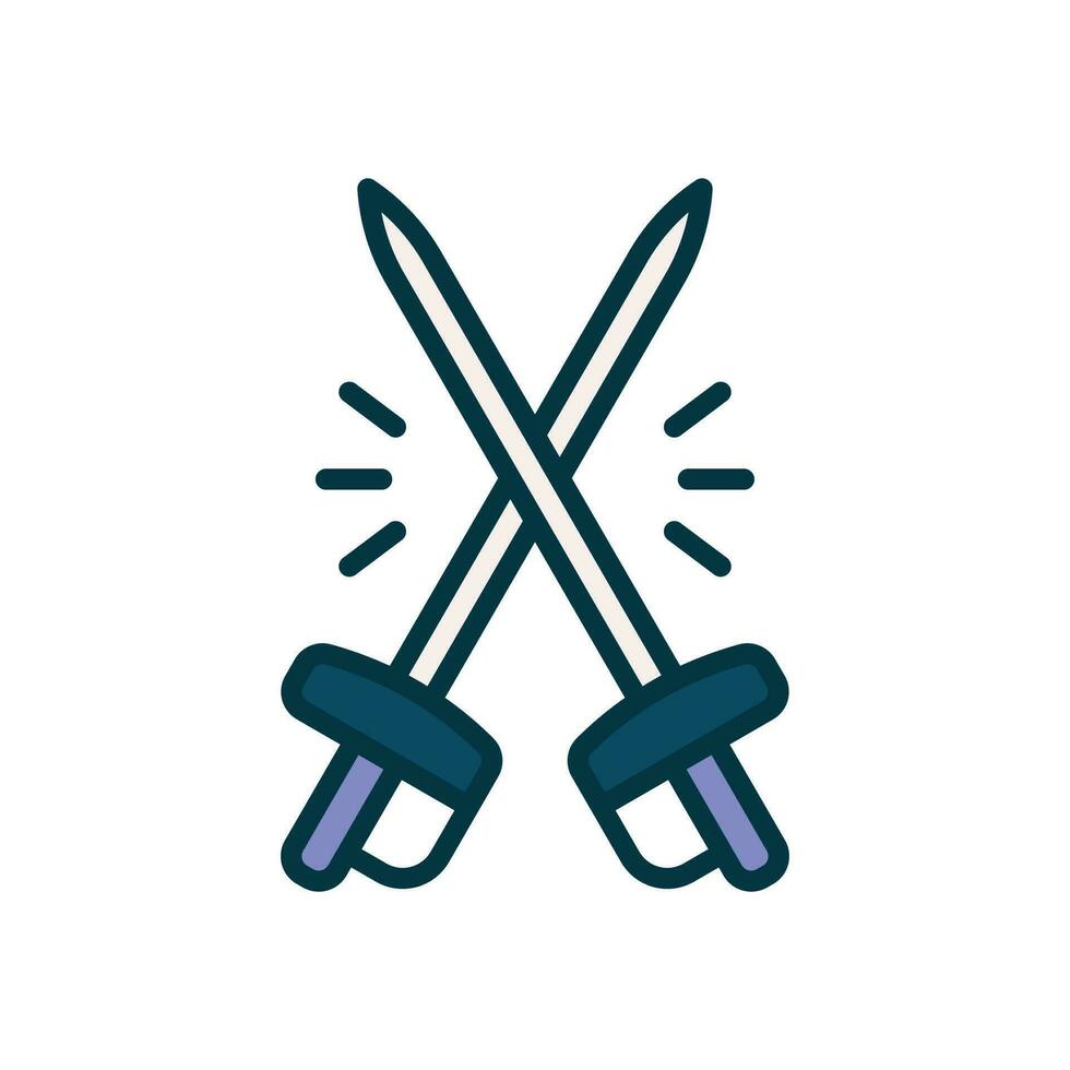 fencing sword icon. vector filled color icon for your website, mobile, presentation, and logo design.