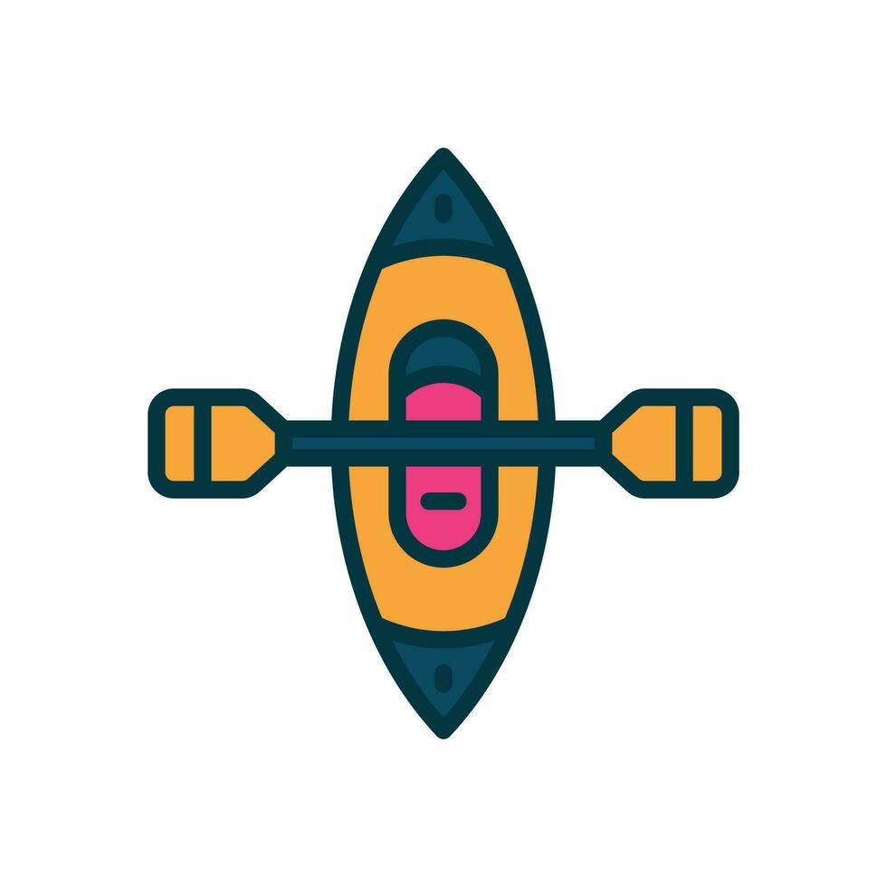 canoe icon. vector filled color icon for your website, mobile, presentation, and logo design.