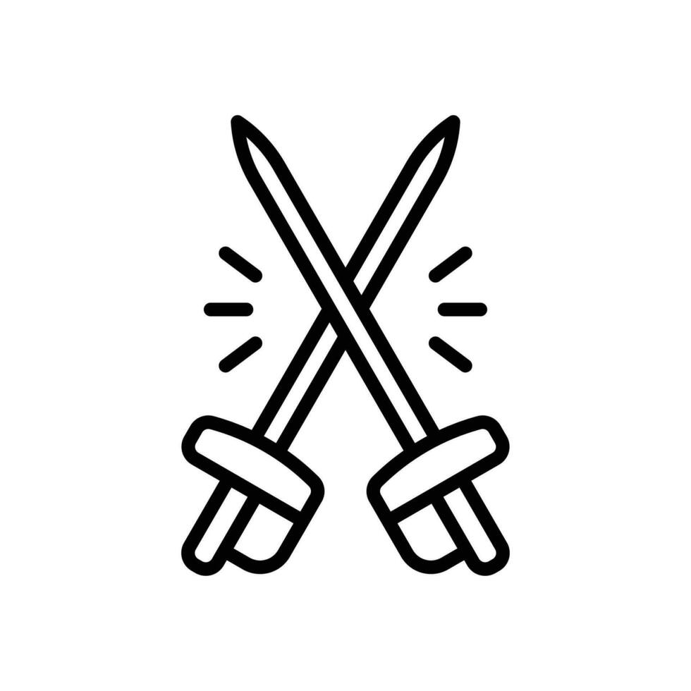 fencing sword icon. vector line icon for your website, mobile, presentation, and logo design.