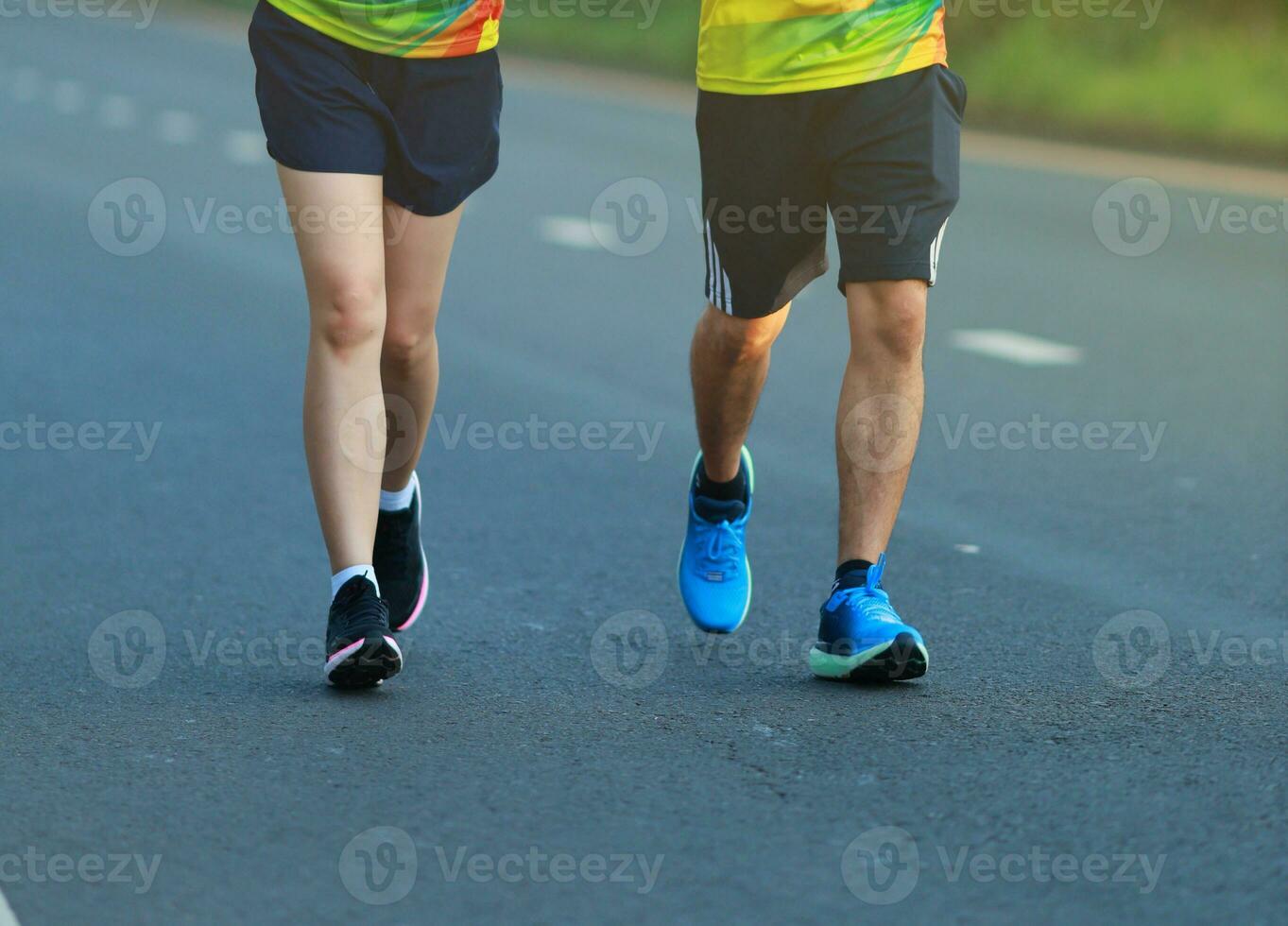 Runners while running compete to find the winner. photo
