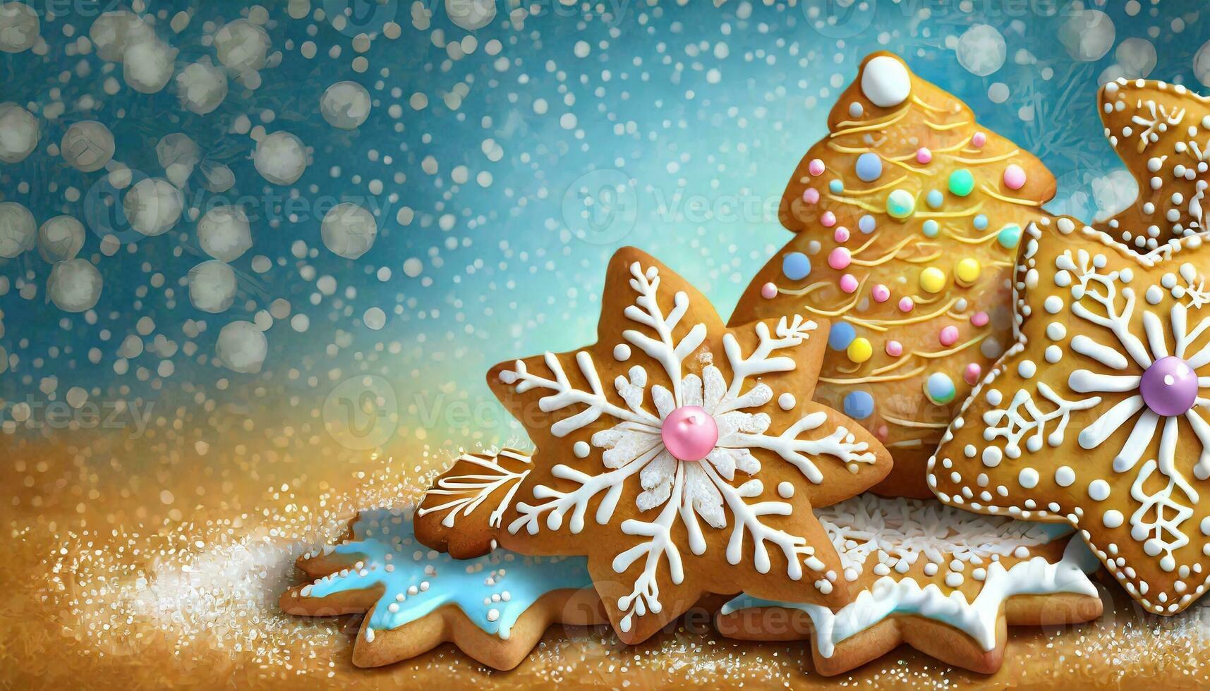 AI generated christmas gingerbread cookies photo