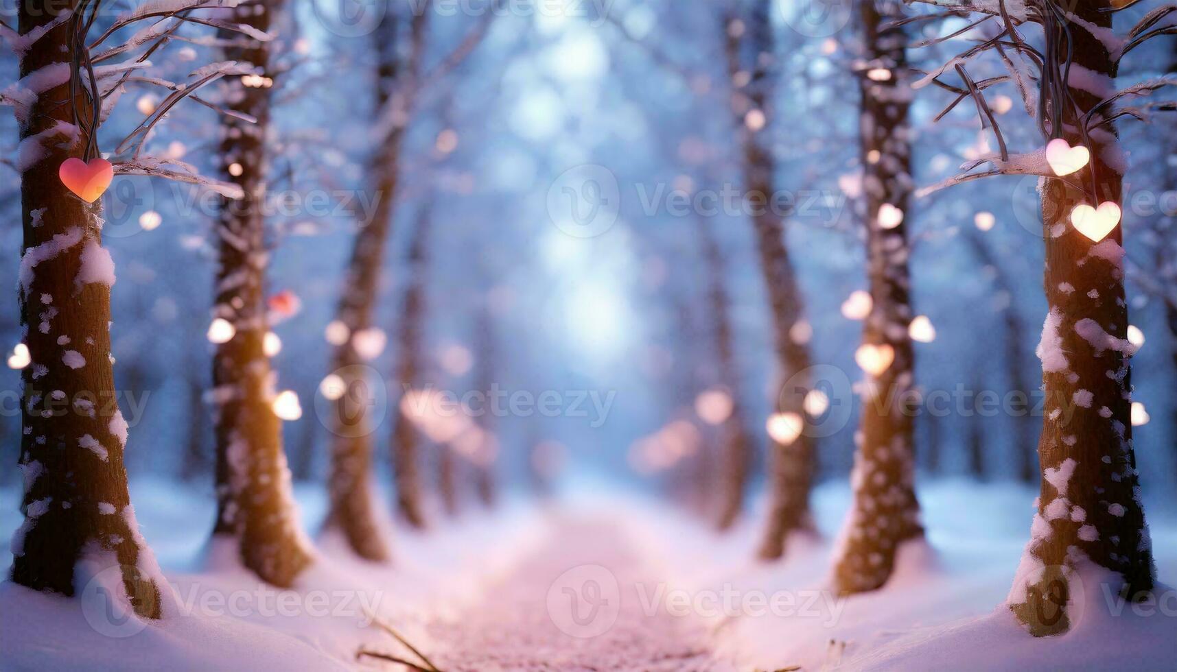AI generated concept for valentine's day cards with heart shape in nature photo