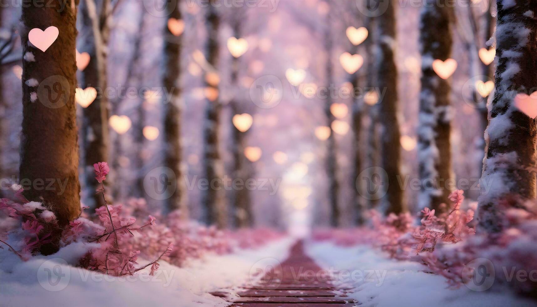 AI generated concept for valentine's day cards with heart shape in nature photo