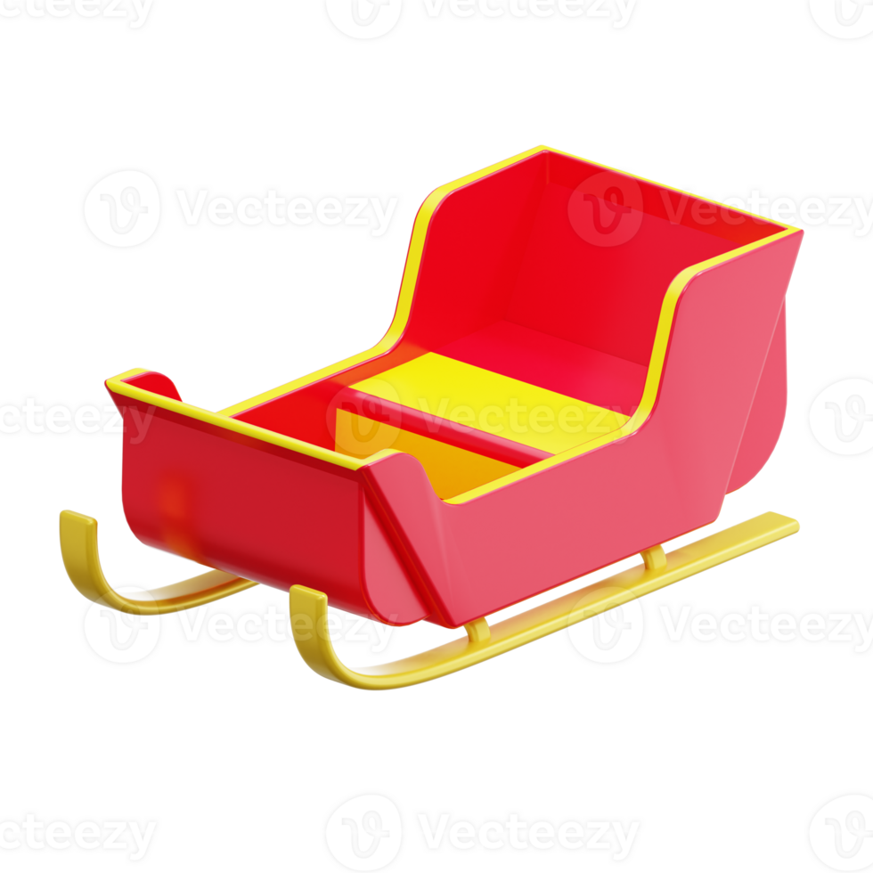 3D rendering Santa Sledge Icon Object png