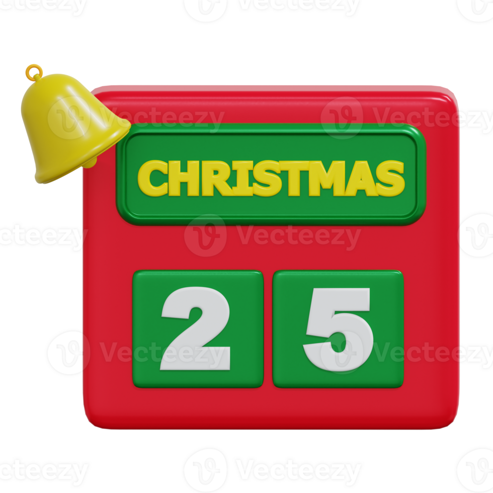 3D rendering Christmas Icon Object png