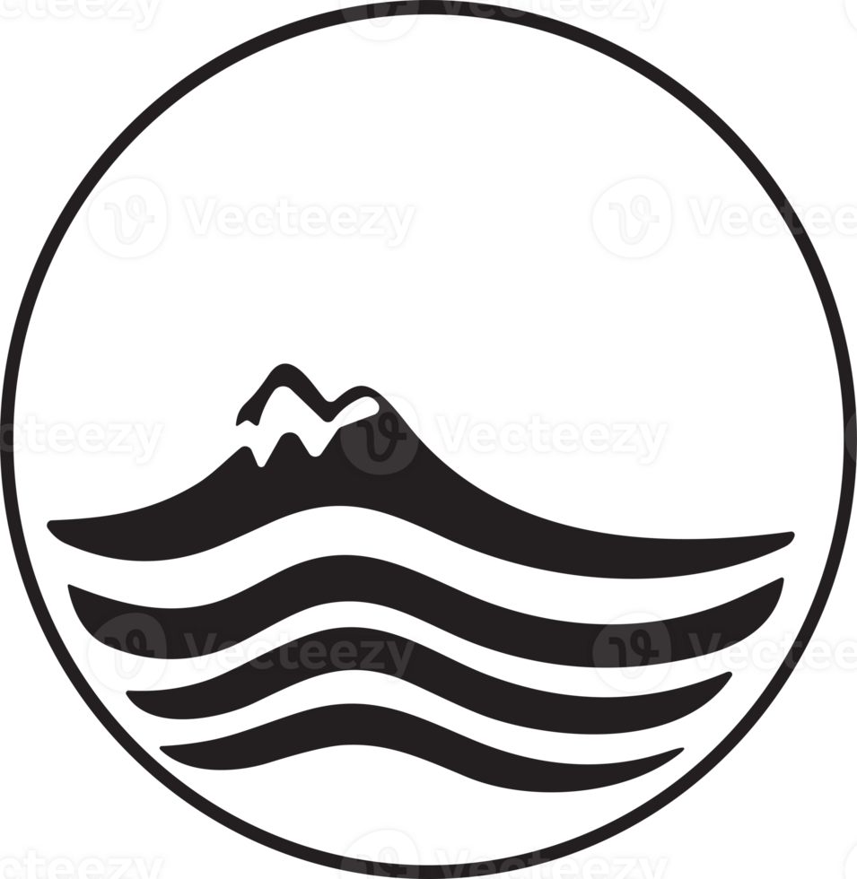 Mountain logo in tourism concept in minimal style for decoration png