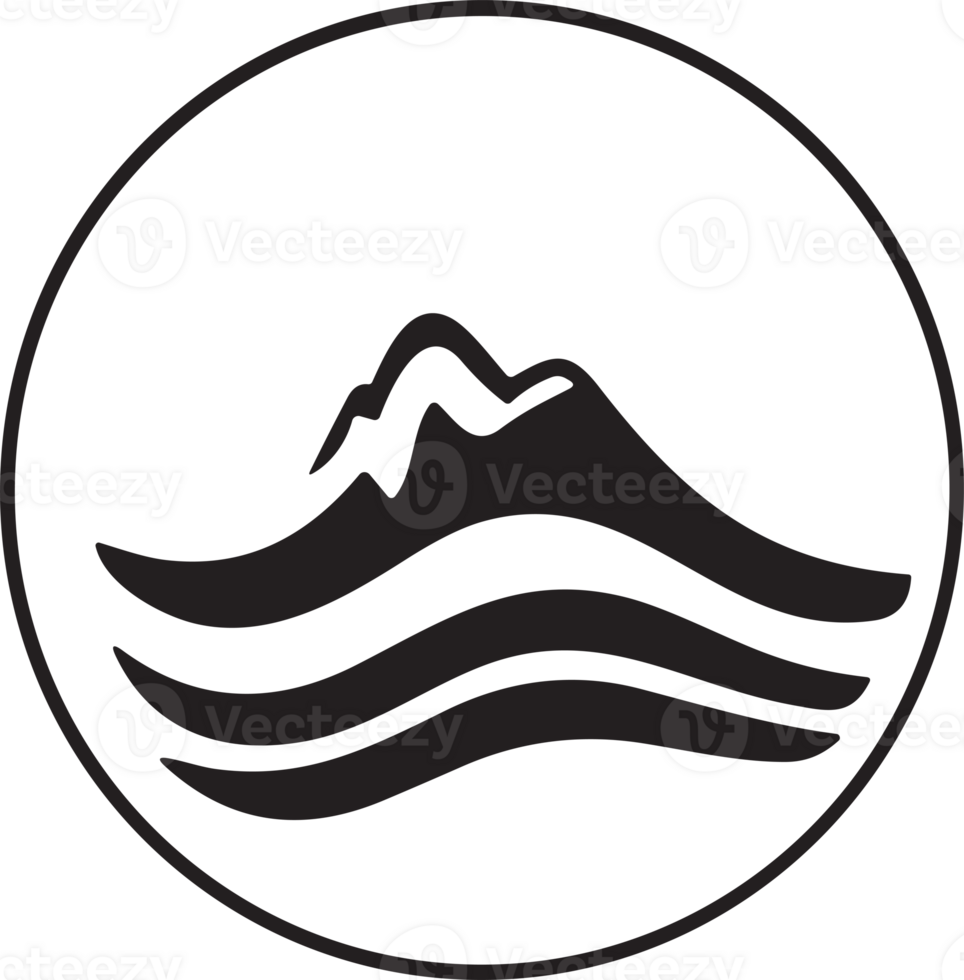 Mountain logo in tourism concept in minimal style for decoration png