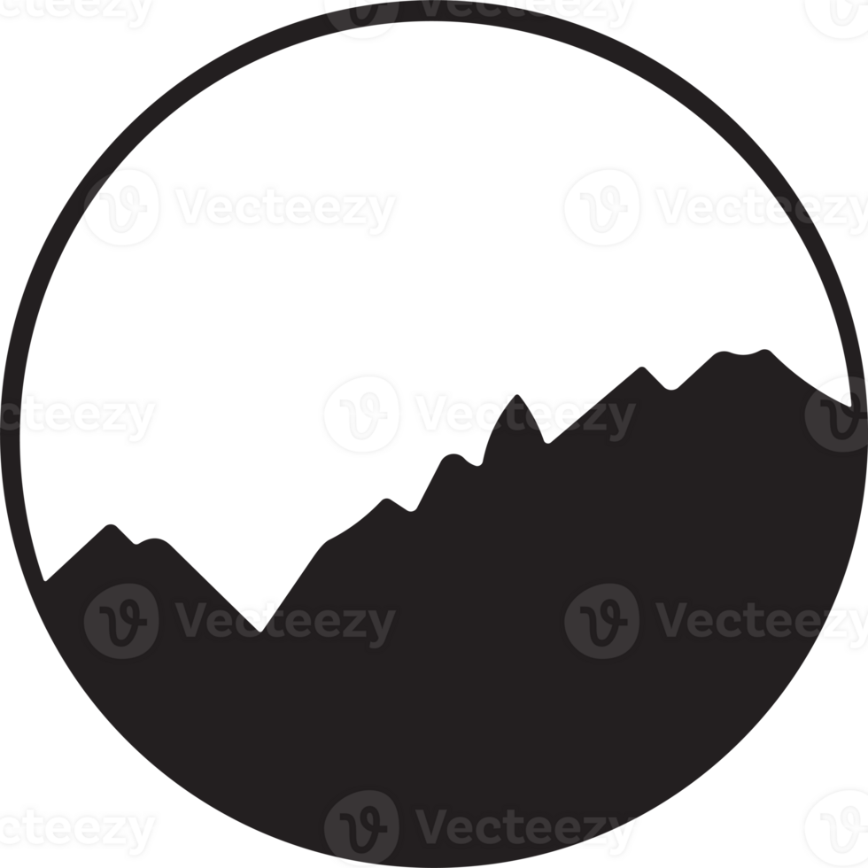 Mountain logo in tourism concept in minimal style for decoration png
