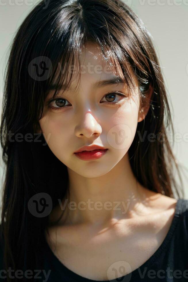 AI generated AI Generative Close up of a beautiful girl photo