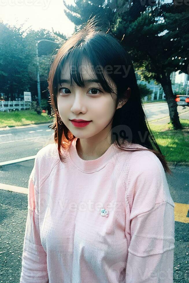 AI generated AI Generative Close up of a beautiful girl photo
