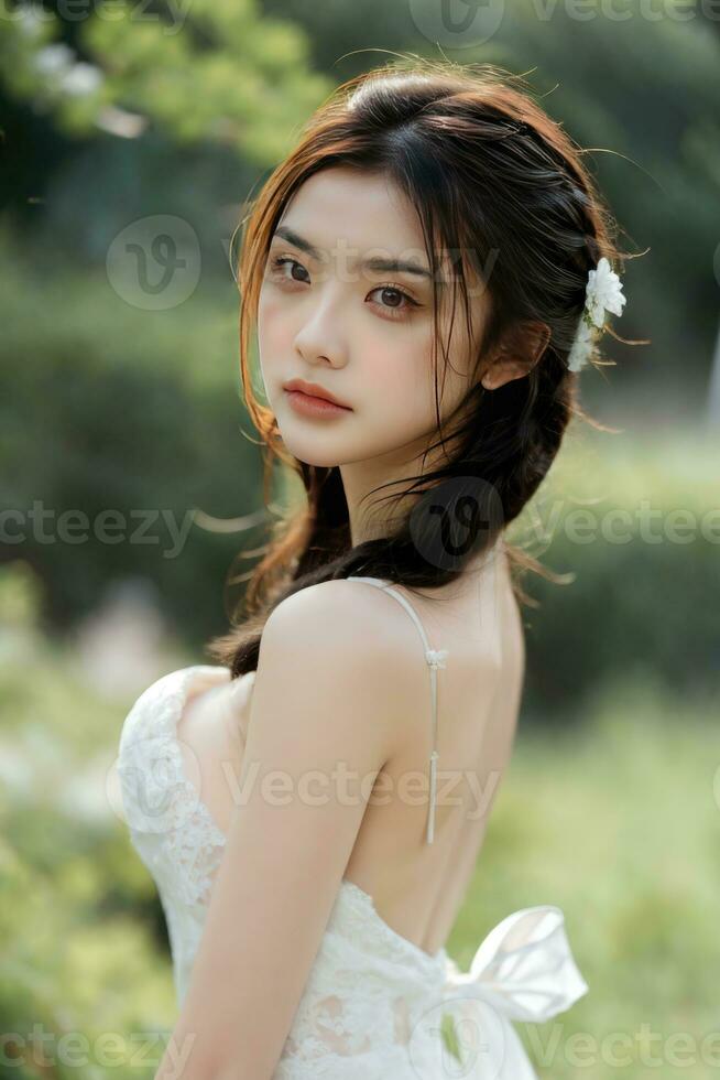AI generated AI Generative Close up of a beautiful girl photo