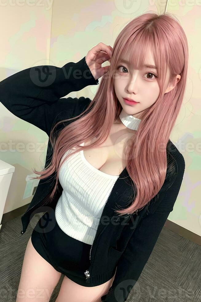 AI generated AI Generative Close up of a beautiful girl photo