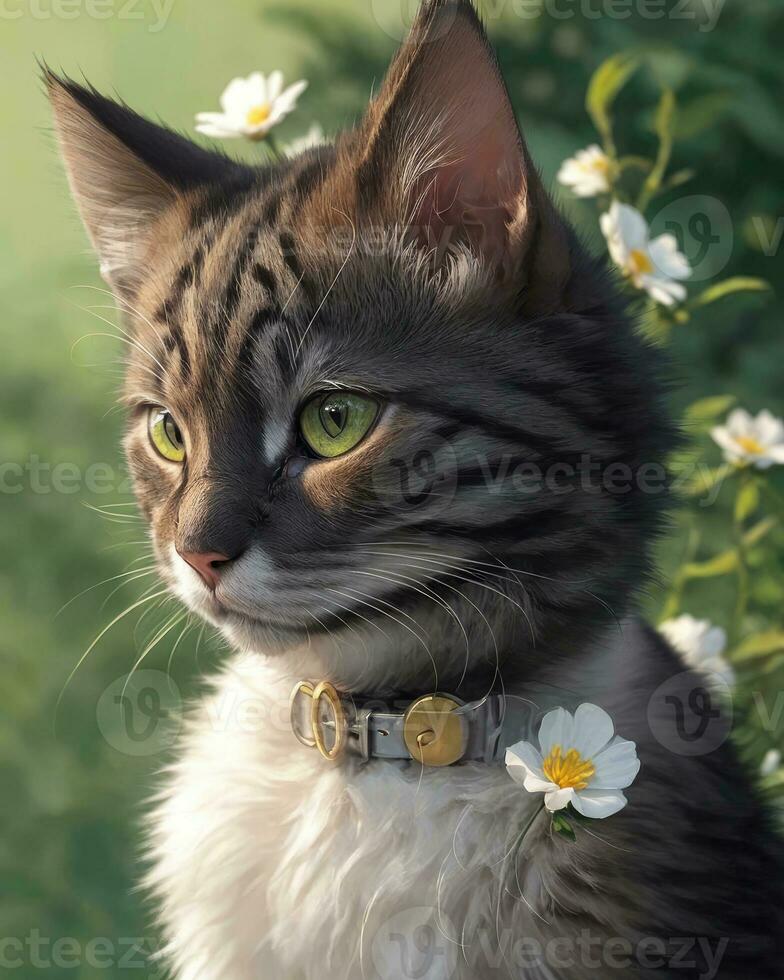 AI generated AI Generative Close up of a cat photo