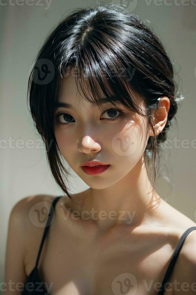 AI generated AI Generative Close up of a beautiful girl photo