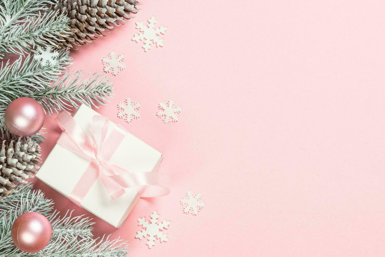 Beautiful Christmas Background, balls and glitter, Awesome decoration photo