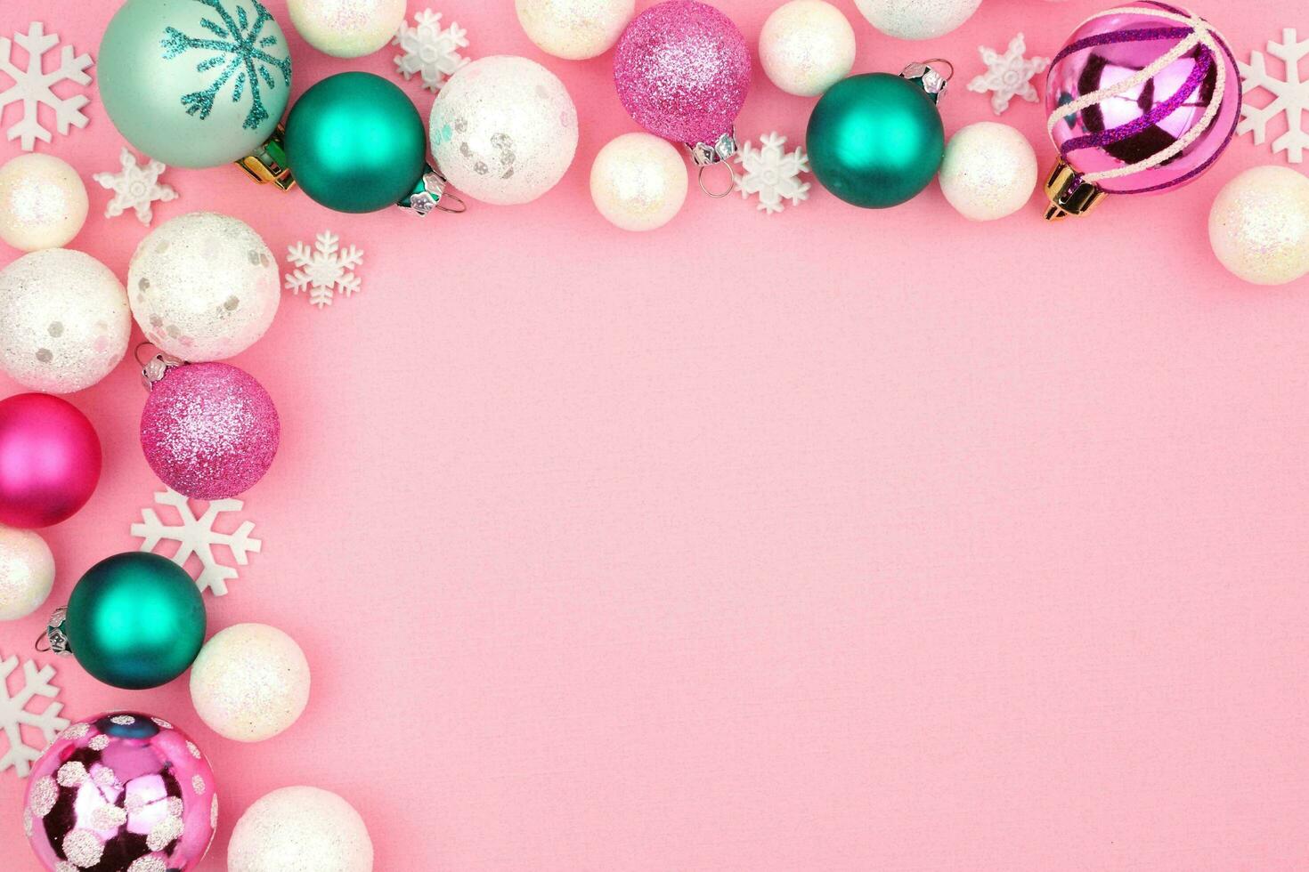 Beautiful Christmas Background, balls and glitter, Awesome decoration photo