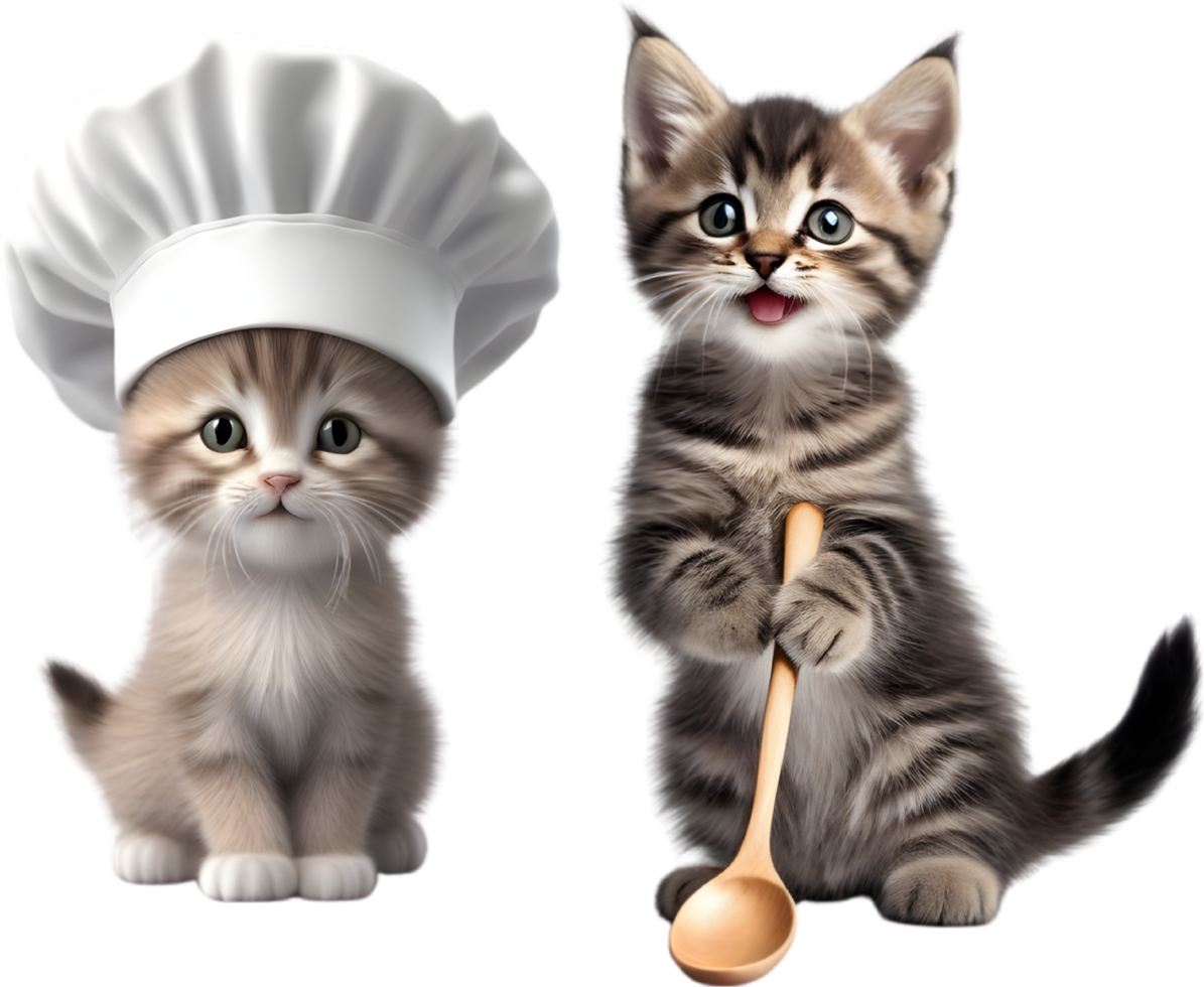 AI generated Cute Chef kitten character design. Ai-Generated. png