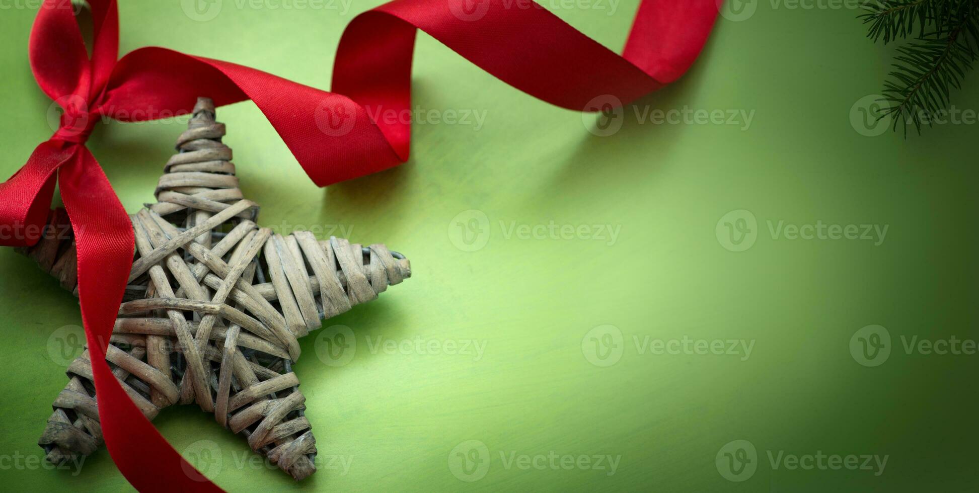 Christmas and eco-friendly handmade gift decorations. eco christmas holiday concept, eco decor banner photo