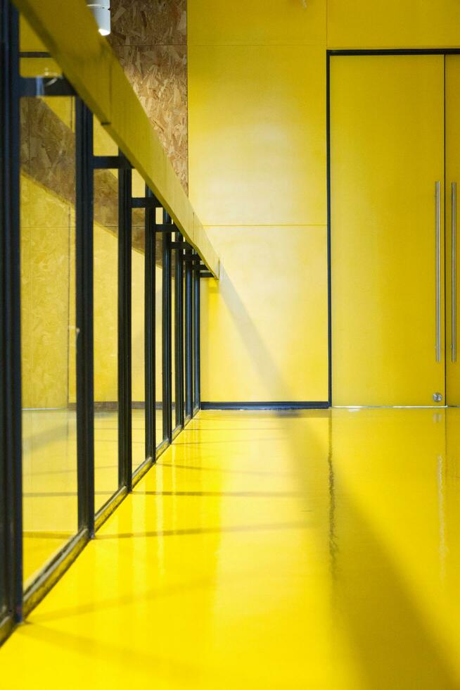yellow room modern art open door background texture architecture photo