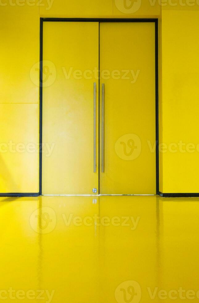 yellow room modern art open door background texture architecture photo