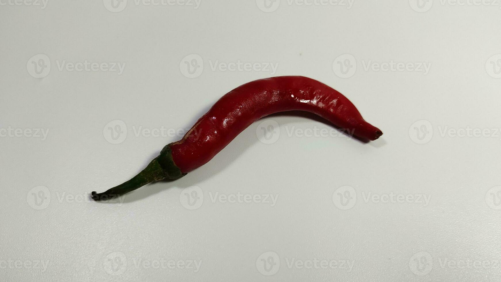 Big red chilies are fresh and spicy photo