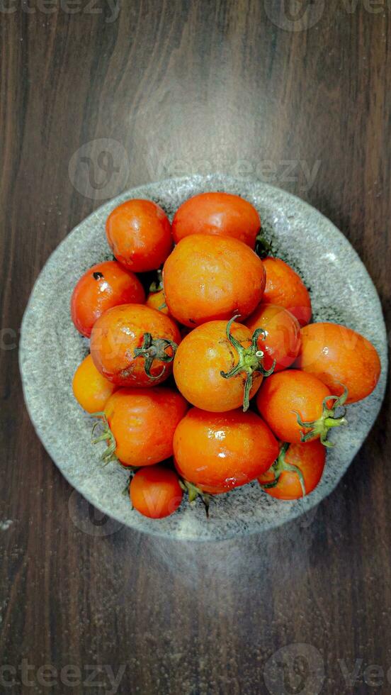 Fresh and healthy tomatoes photo