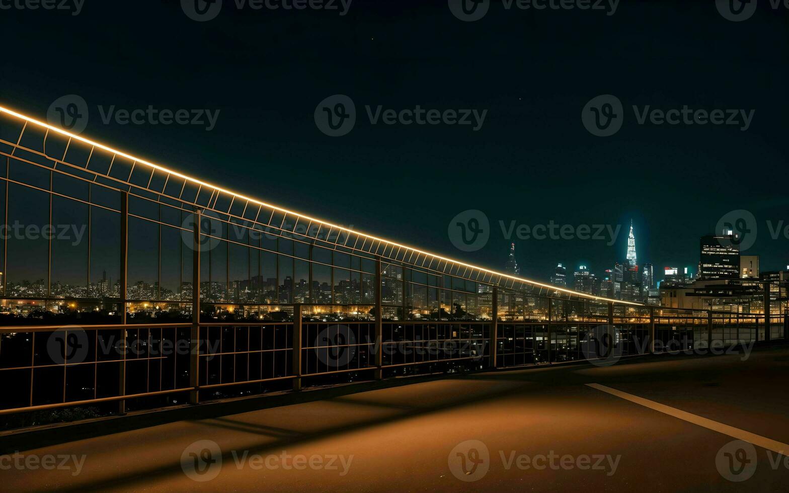 AI generated Urban Serenity Night Lights and Architectural Beauty ai generated photo