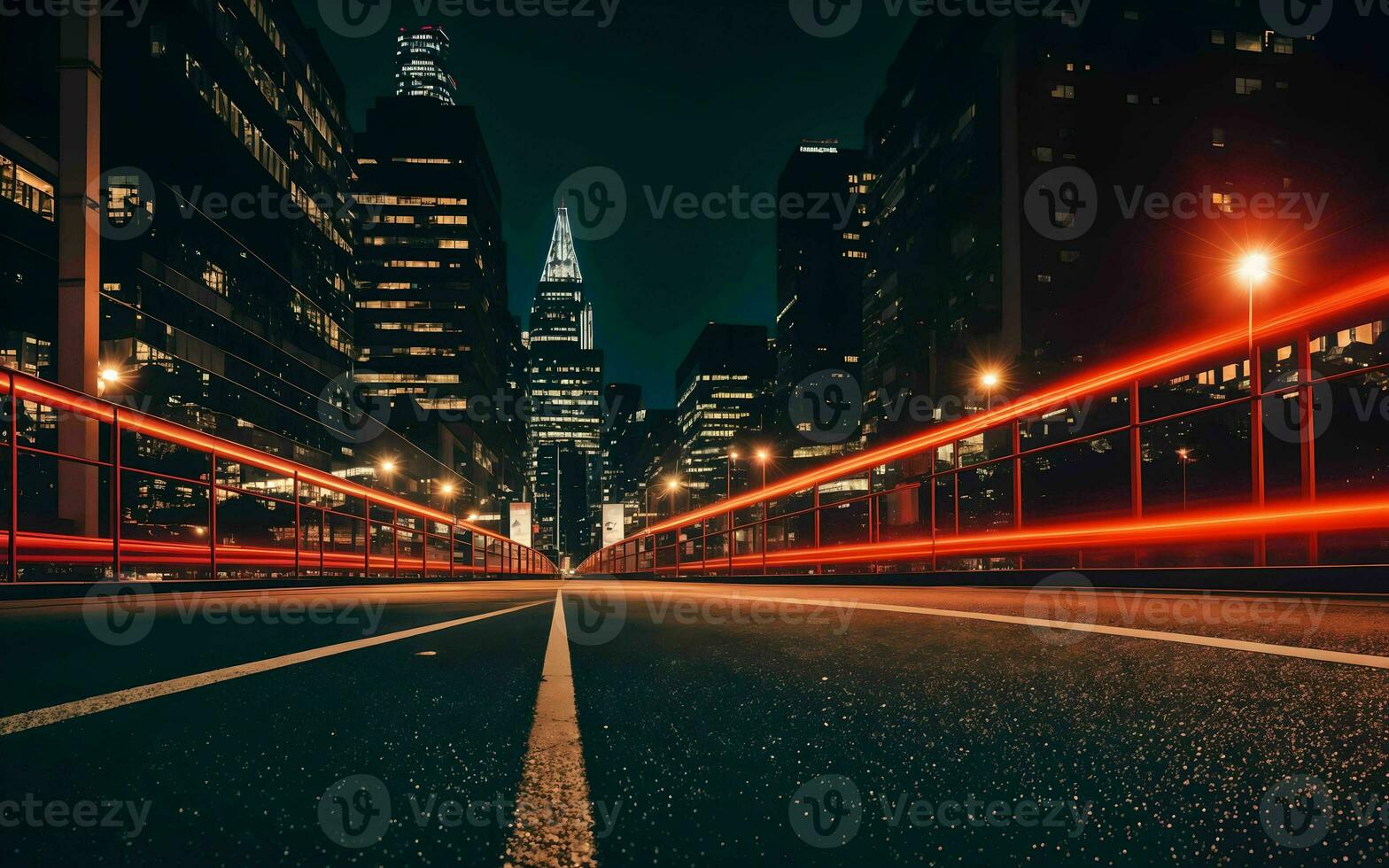 AI generated Urban Serenity Night Lights and Architectural Beauty ai generated photo