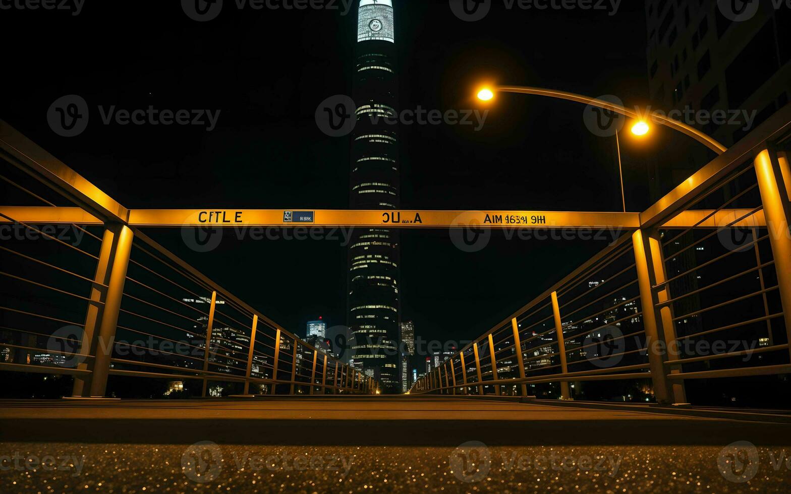 AI generated Urban Serenity Night Lights and Architectural Beauty ai generated photo