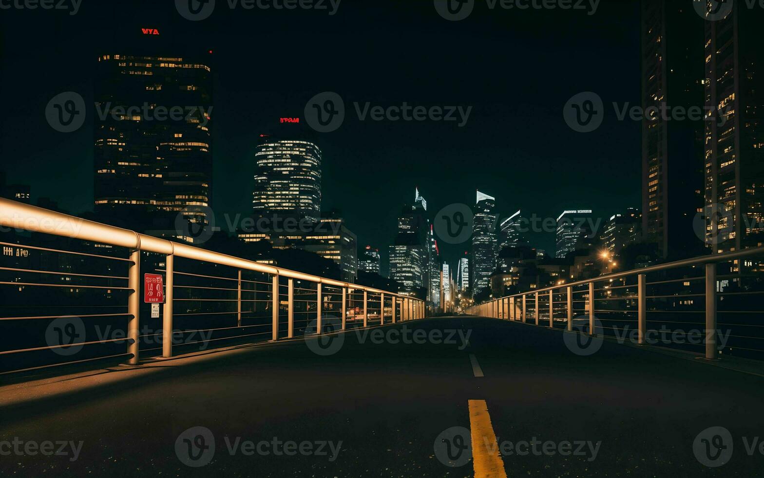 AI generated Urban Serenity Night Lights and Architectural Beauty ai generated photo